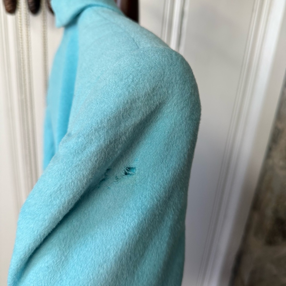 Escada Cashmere Wool Sky Blue Belted Trench Blazer - Picture 6 of 8
